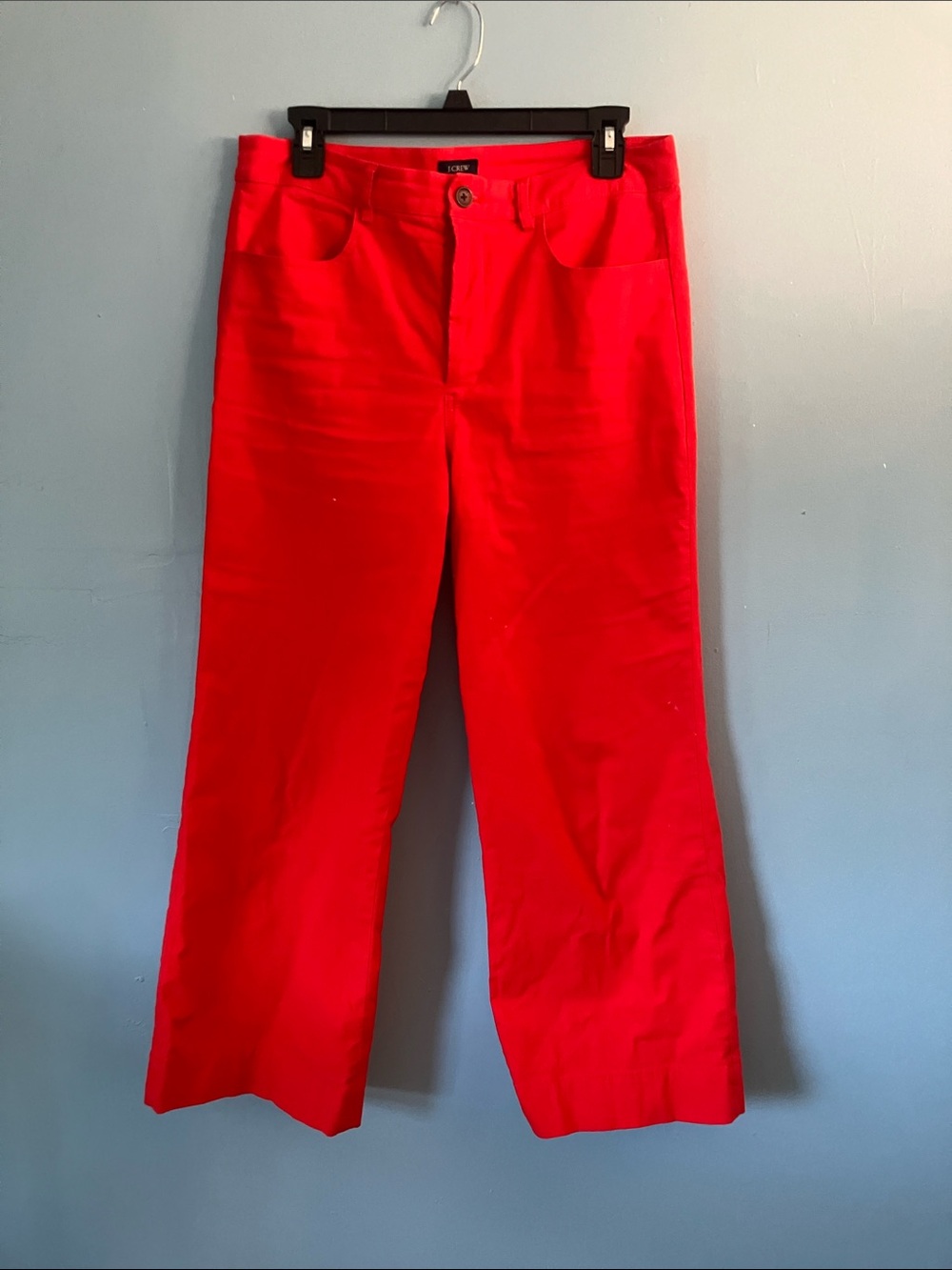 J. Crew Factory Ella Bright Red wide-leg Chinos